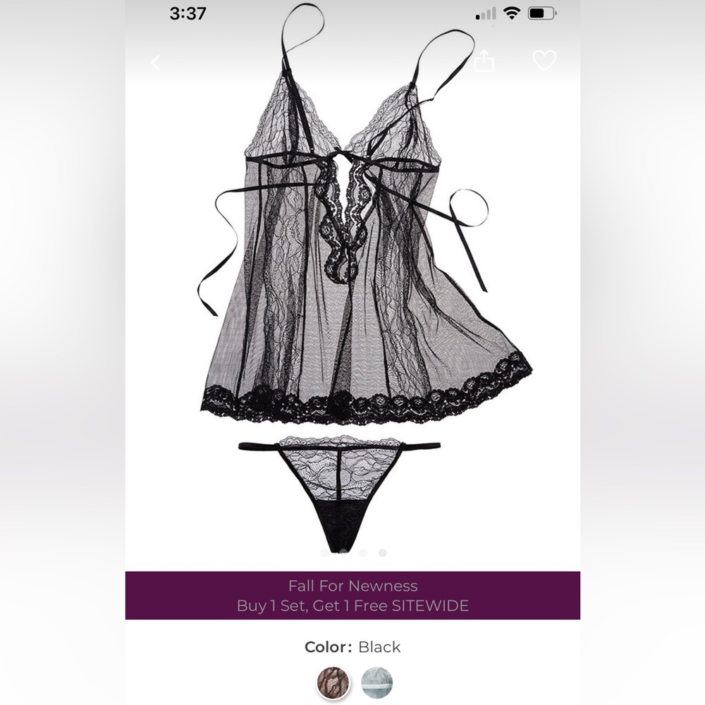 Adore me plus size black baby doll lingerie
